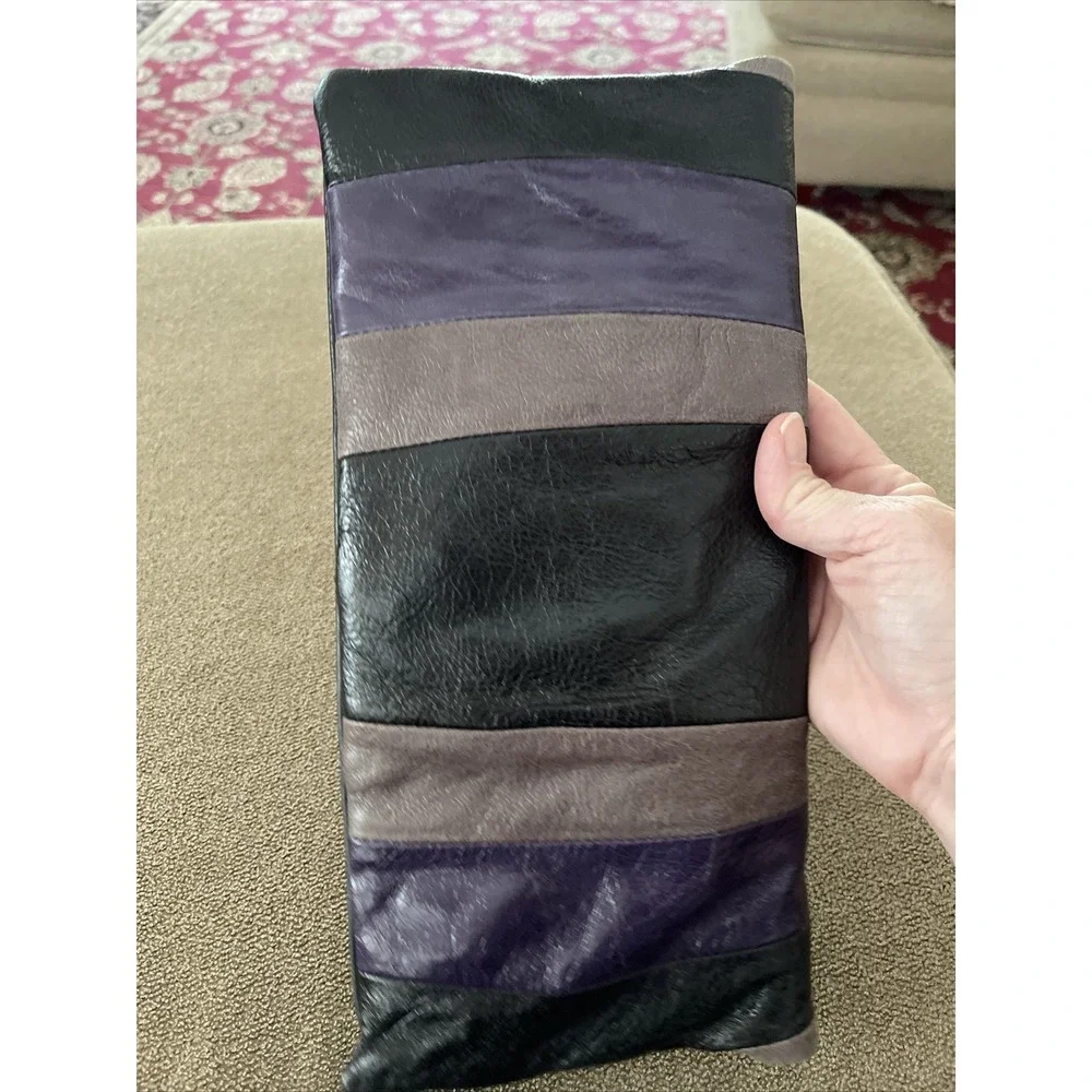 Steven by Steve Madden Multi Color Leather Envelope Clutch Pouch (TD)